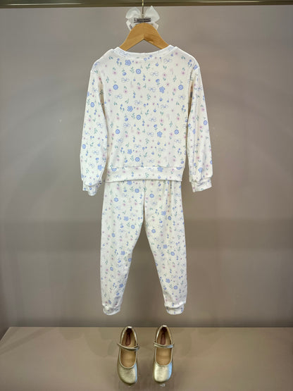 Conjunto Infantil Blus Blusa ML Fada E Calça Estampada Floral - Petit Cherie