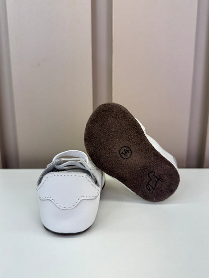 Sapato Bebê Couro Bola Branco - Petit Cheval
