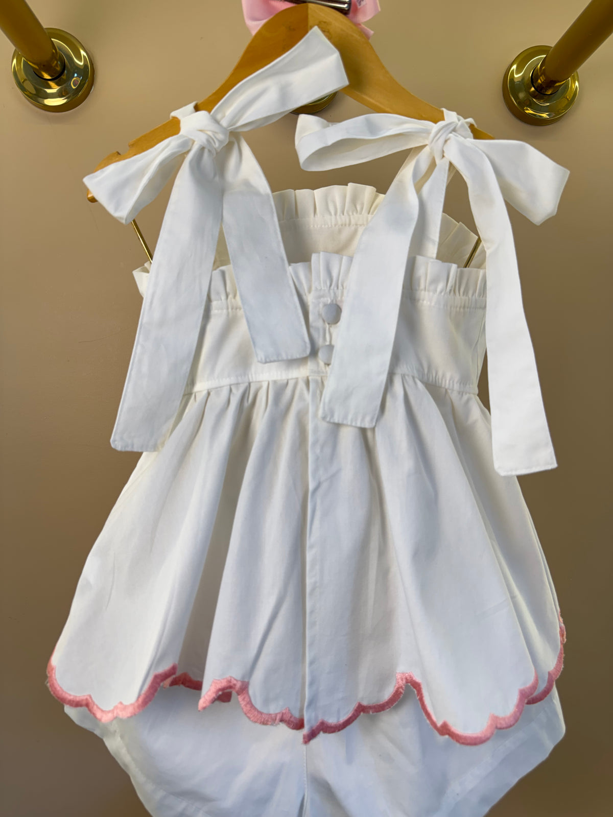 Conjunto Infantil Blusa Com Bordado Rechilieu de Borboleta na Barra e Shorts Tricoline - Luluzinha