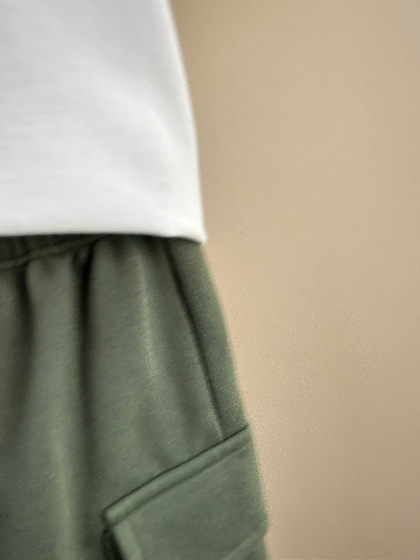 Conjunto Infantil Camiseta Silk nas Costas e Bermuda Cargo Militar Verde - Beabá