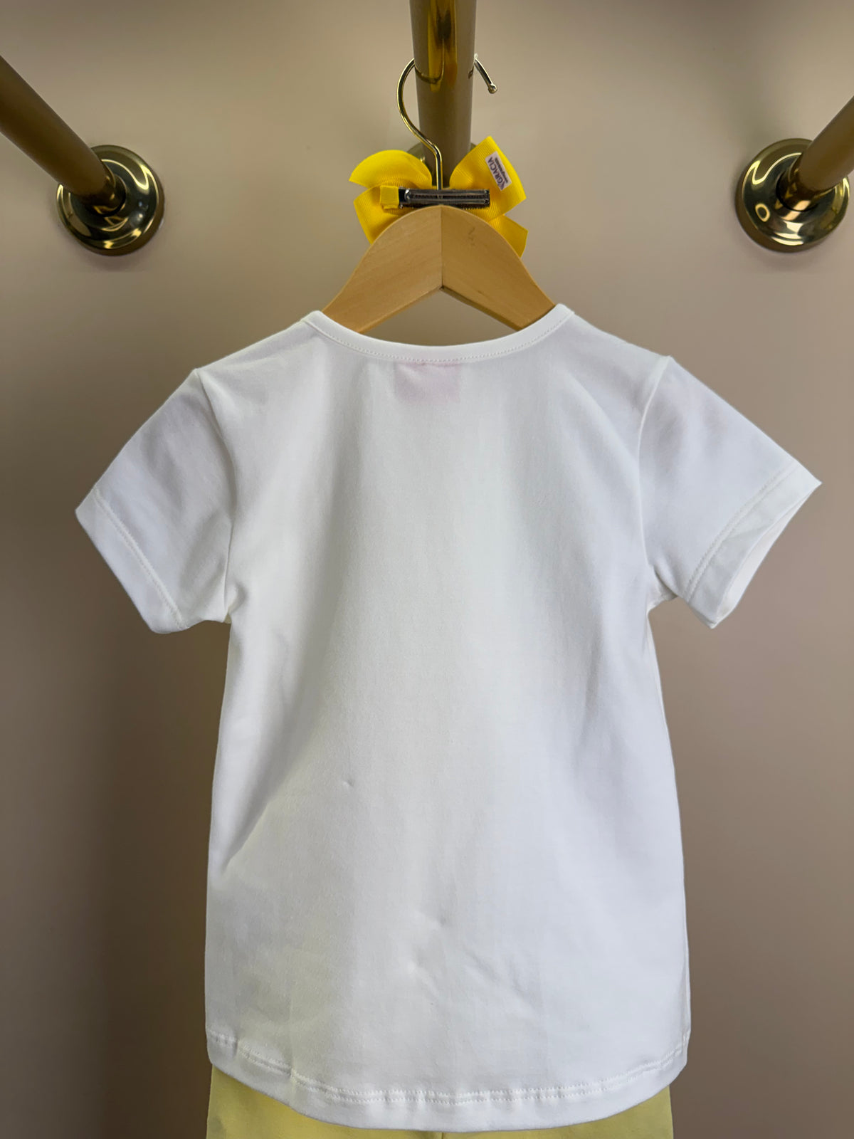 Conjunto Infantil Blusa Summer e Shorts Legging Amarelo - Momi