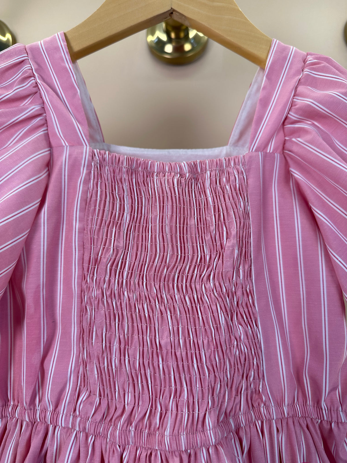 Vestido Infantil Rosa Listrado Minnie Floral - Animê