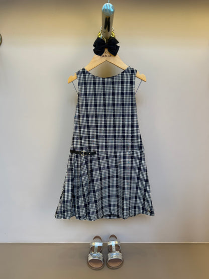 Vestido Infantil Alfaiataria Xadrez com Strass - Petit Cherie