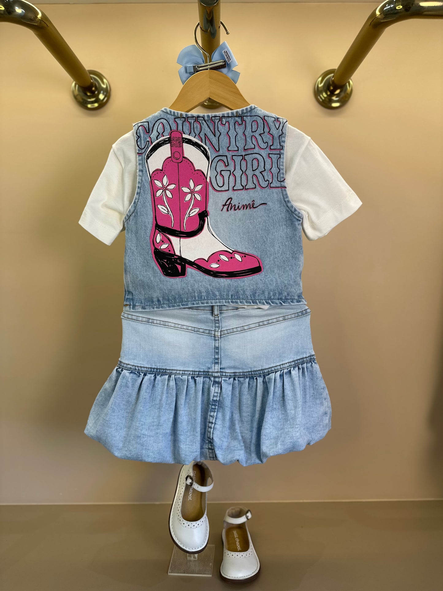 Saia Jeans Claro Infantil Balonê - Animê