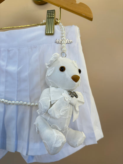 Shorts Saia Infantil Pregas Em Tricoline Com Acessório de Urso - Luluzinha