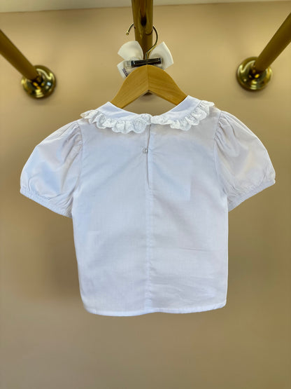 Salopete Infantil Pied Poule Laço com Camisa Gola Babadinho Branca  - Gabriela Aquarela