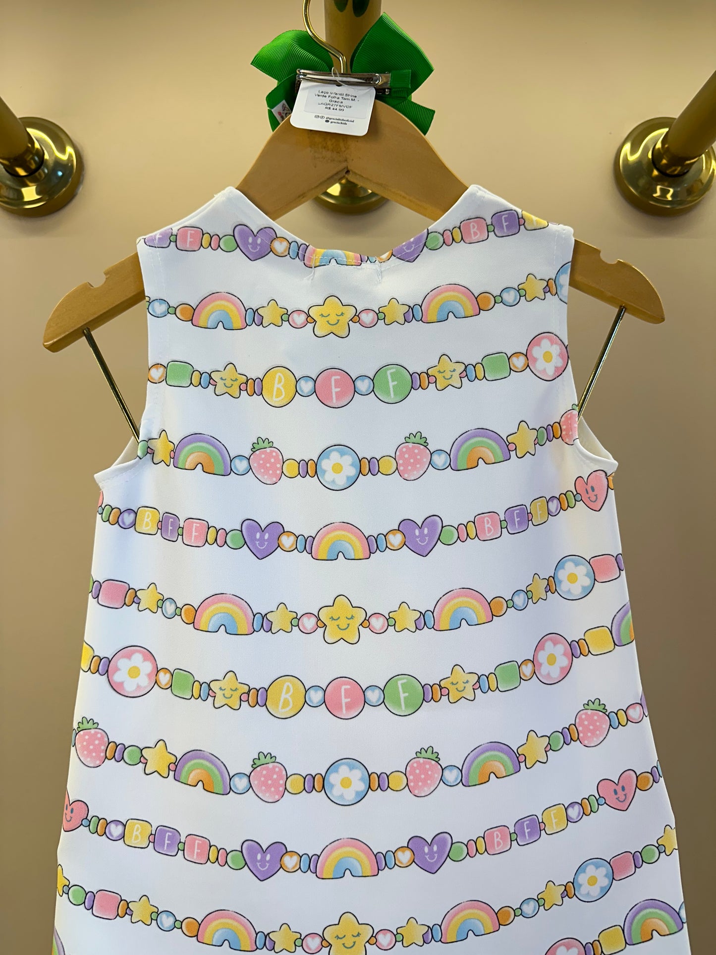Vestido Infantil Ursinhas Friends Off White - Infanti