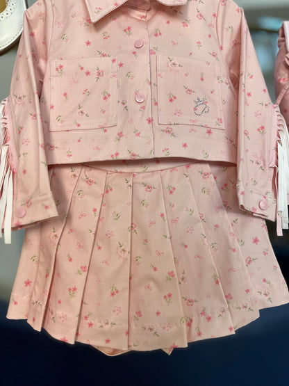 Jaqueta Infantil Franjas Mini Flores - Pituchinhus