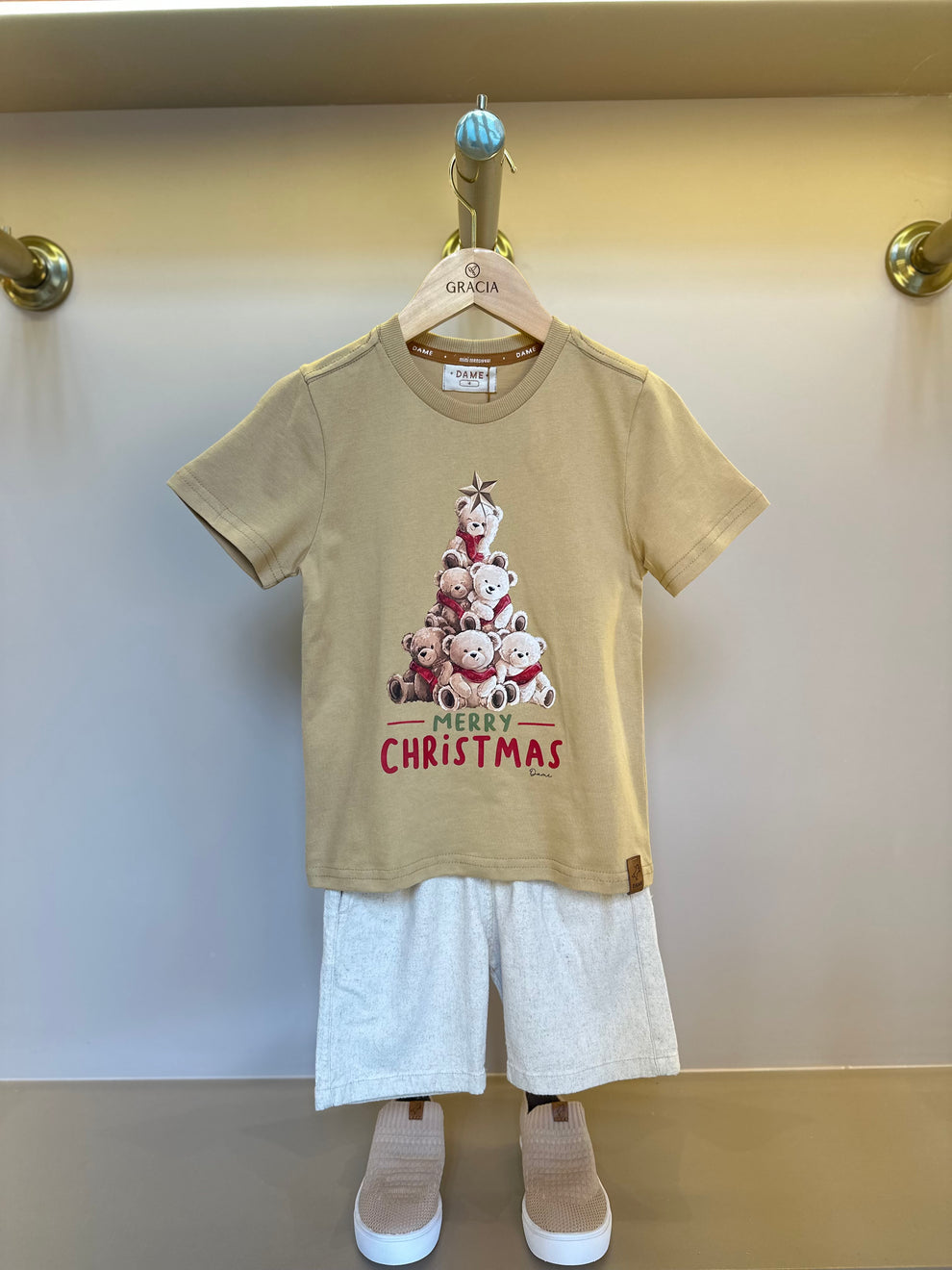 Camiseta Infantil Algodão Teddy Natal - Dame