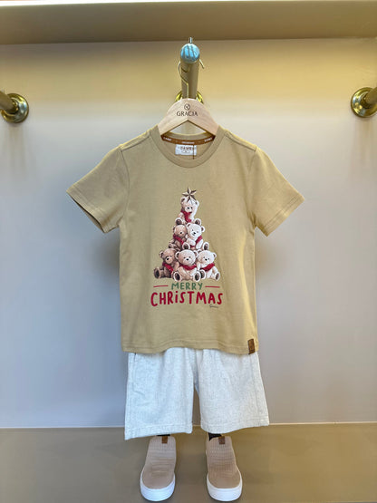 Camiseta Infantil Algodão Teddy Natal - Dame