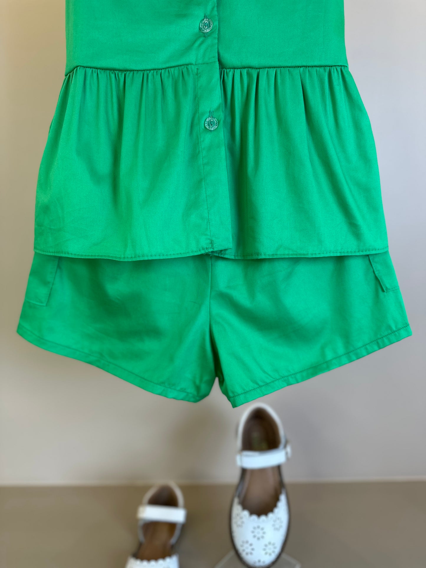 Conjunto Infantil Algodão Bordado Laço Verde - Petit Cherie