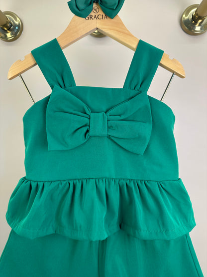 Conjunto Infantil  Blusa com Laço em Sarja e Short Sarja - Mon Sucre