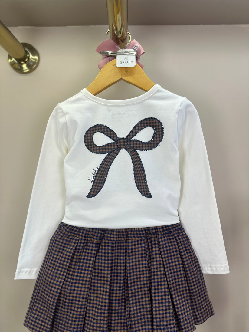 Blusa Infantil Cotton Laços Bows Are My Fav Off  White - Pituchinhus