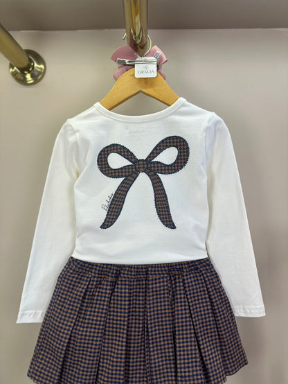 Blusa Infantil Cotton Laços Bows Are My Fav Off  White - Pituchinhus