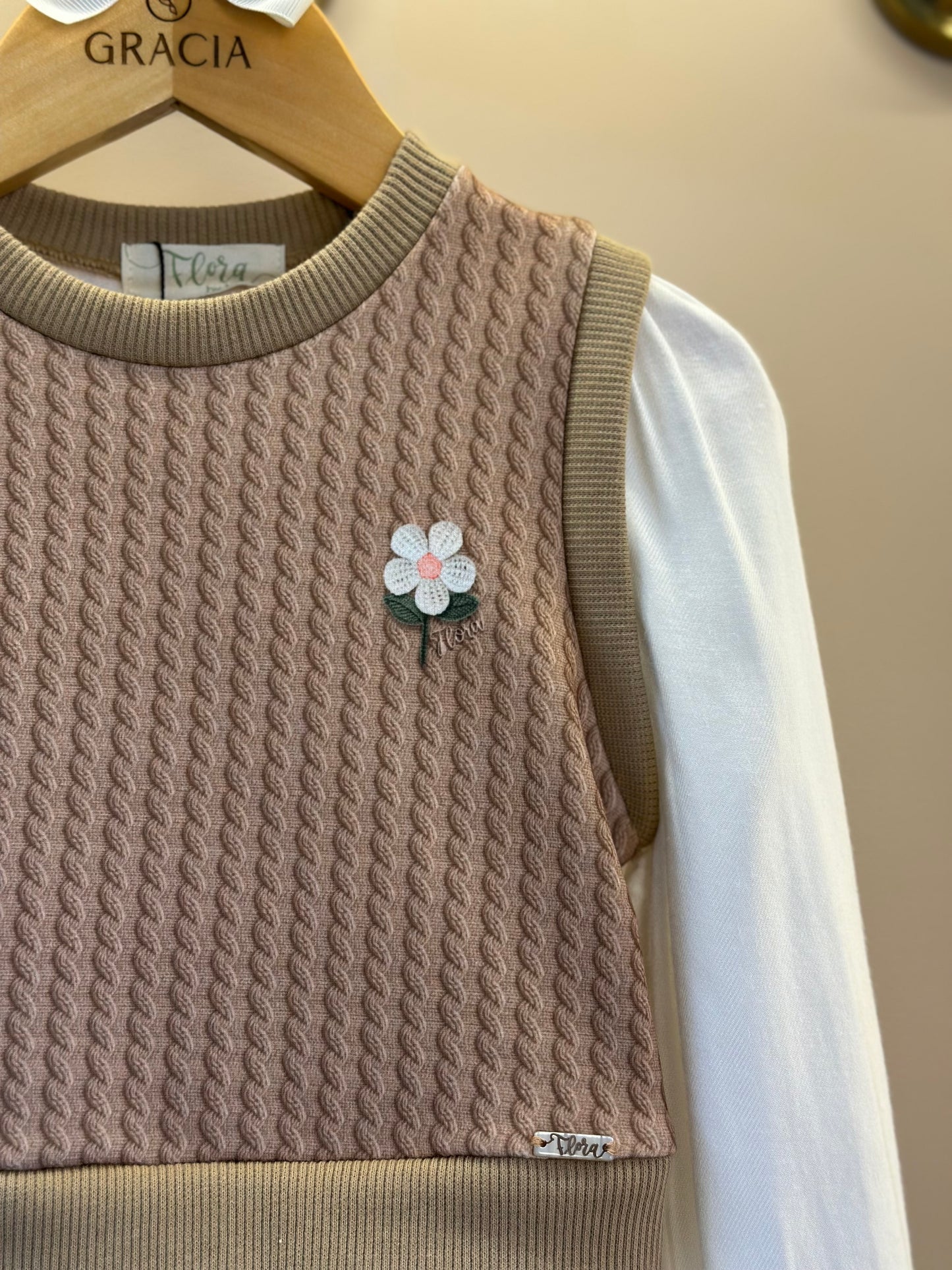 Conjunto Camisa Sobreposição e Shorts  Couro Tech Verde - Infantil