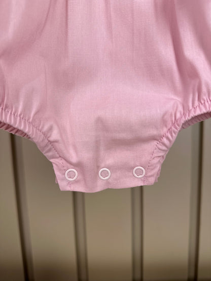 Romper Bebê Fofinho Algodão Manga Princesa Rendas Rosa Claro - Um Mais Um