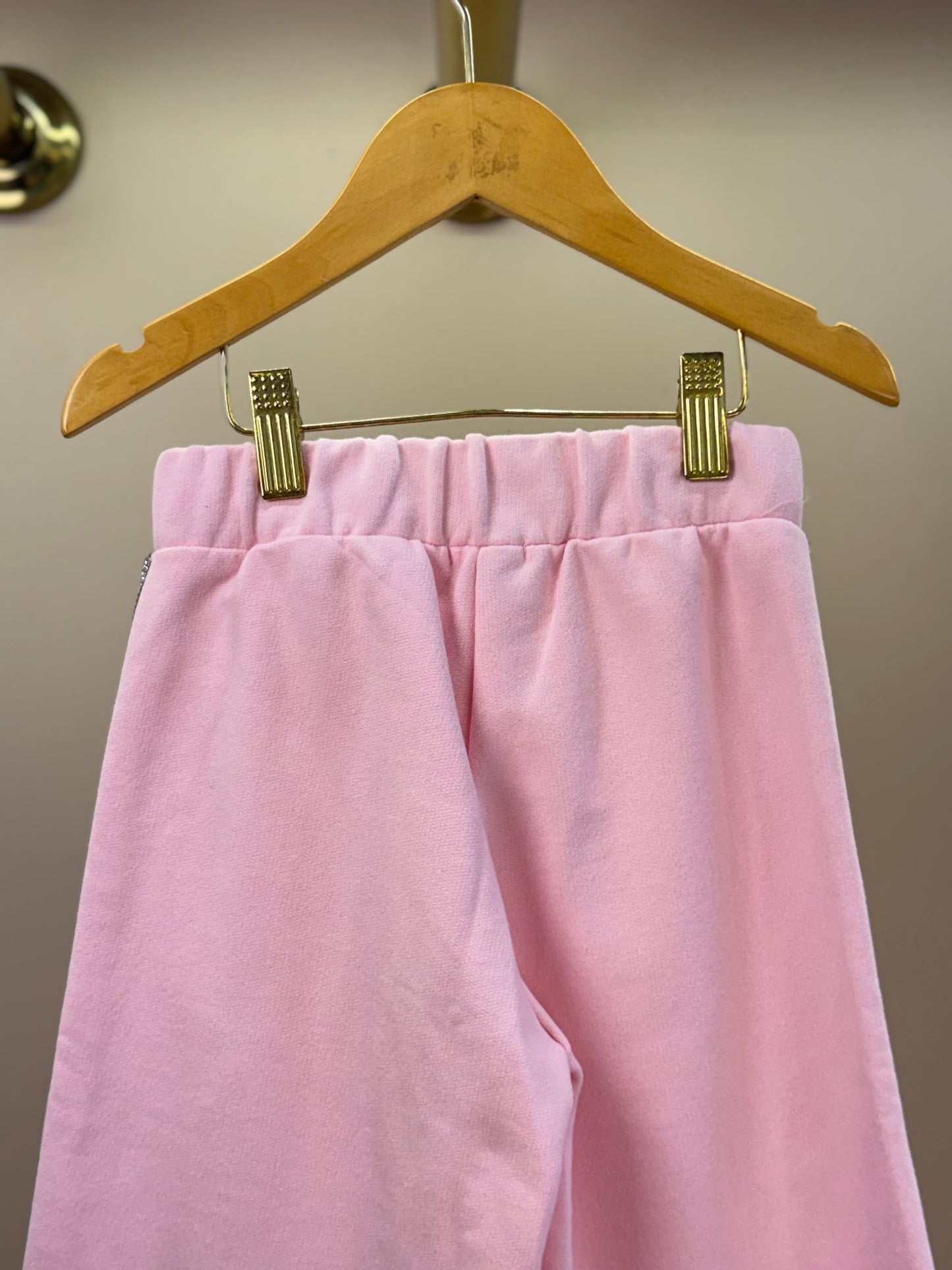 Calça Infantil Wide Leg Lateral Glitter Rosa - Luluzinha