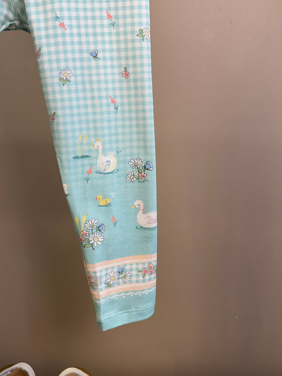 Conjunto Infantil Blusa Mangas Tule e Calça Azul Quadriculada - Petit Cherie