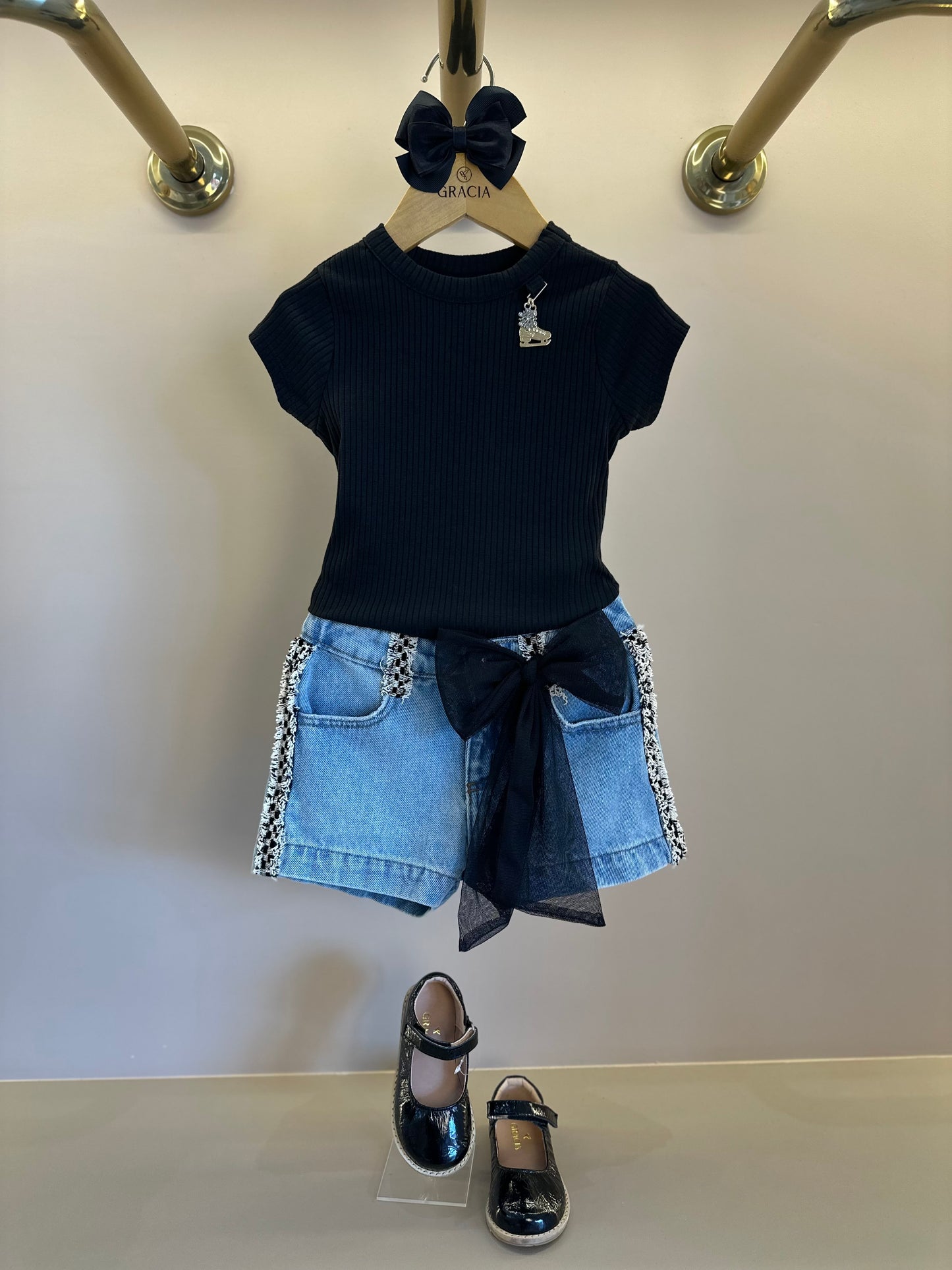 Blusa Infantil Essentials Mini-jóia Preta - Animê