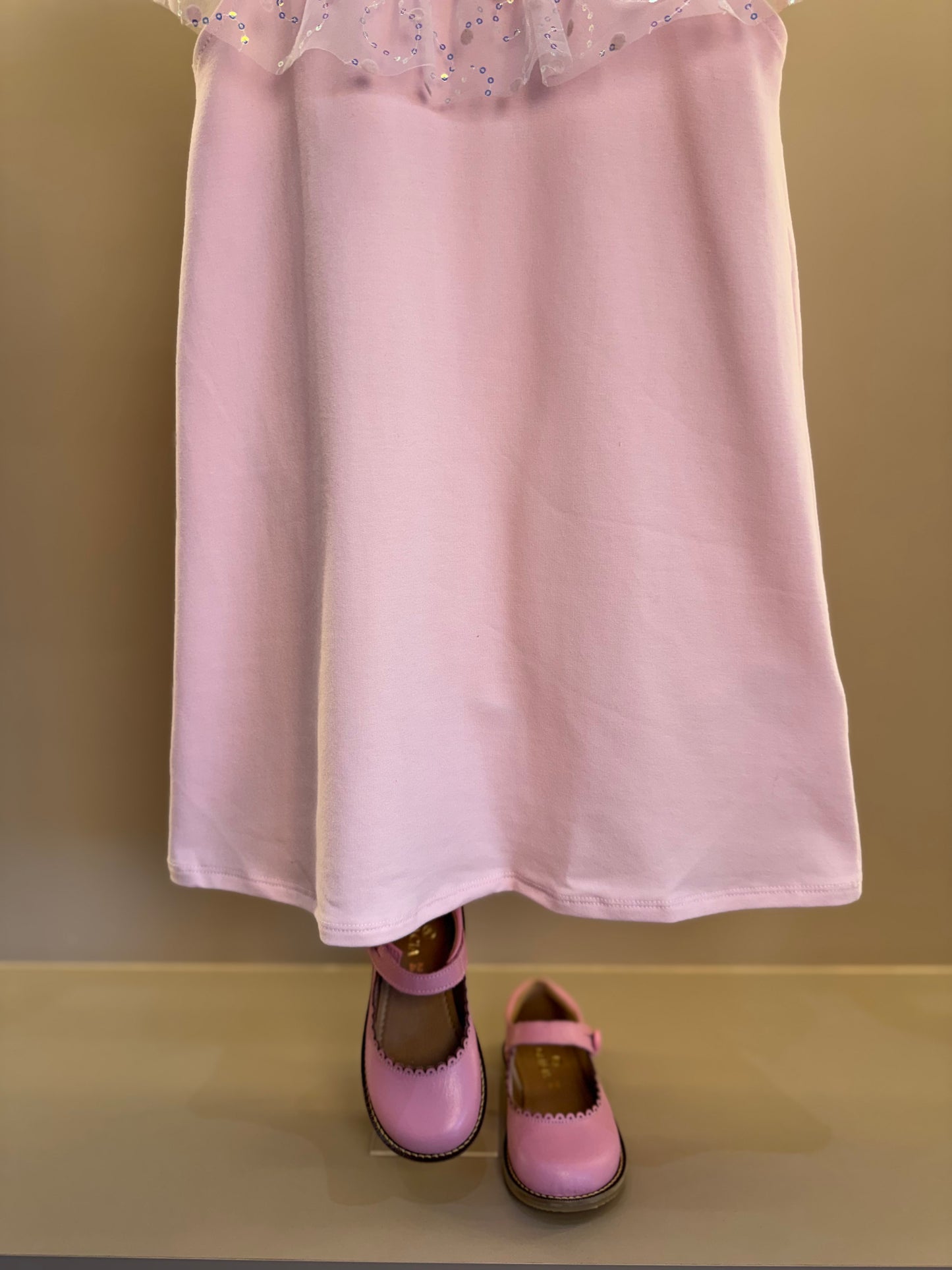 Vestido Infantil Trapézio Bonequinha Tule Bordado Rosa - Petit Cherie