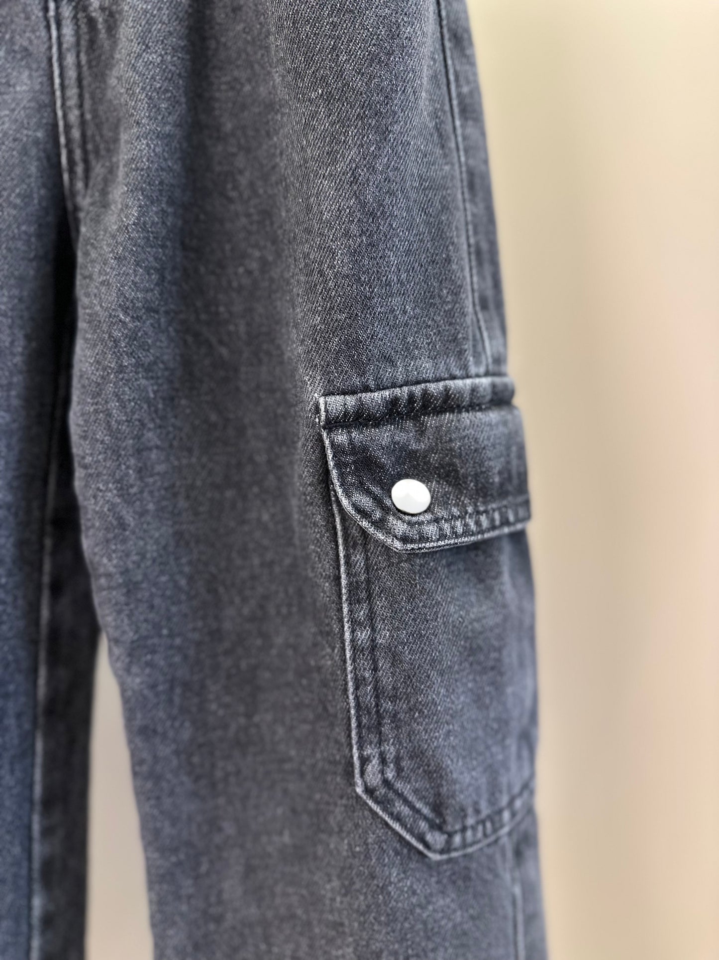 Calça Infantil Wide Leg Jeans Bolso Lateral  - Um Mais Um