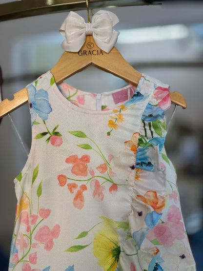 Vestido Infantil Rodado Floral - Luluzinha