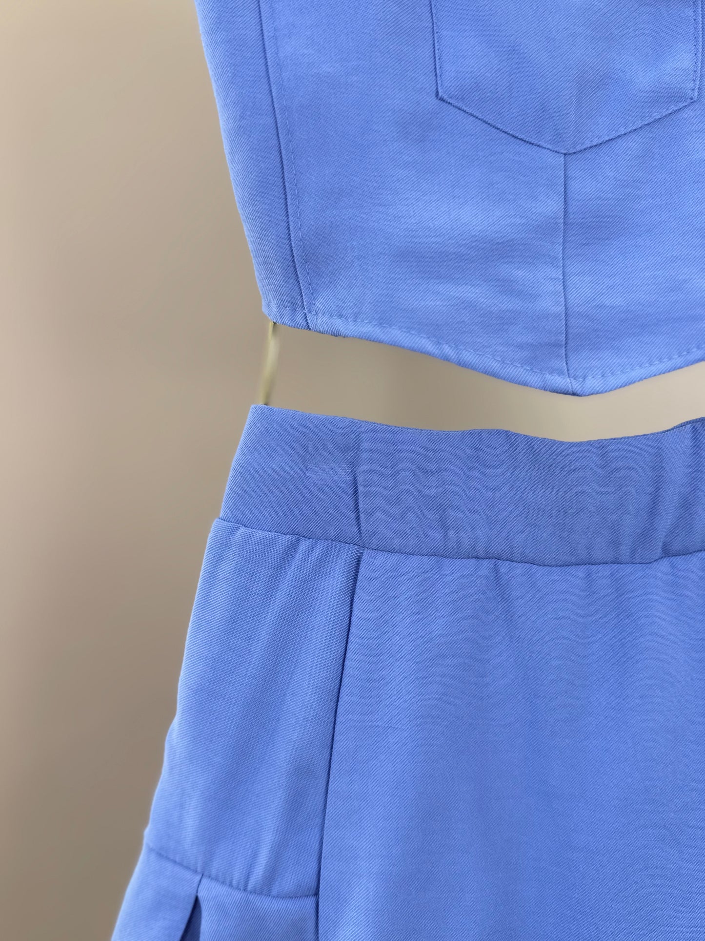 Conjunto Infantil Blusa com Alça e Short-Saia Azul Medio - Infanti