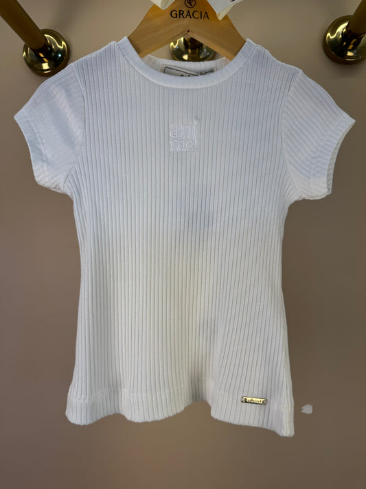 Blusa Infantil Bordada Verão Off- White  - Animê