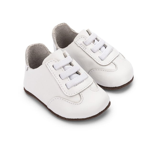 Sapato Bebê Couro Bola Branco - Petit Cheval