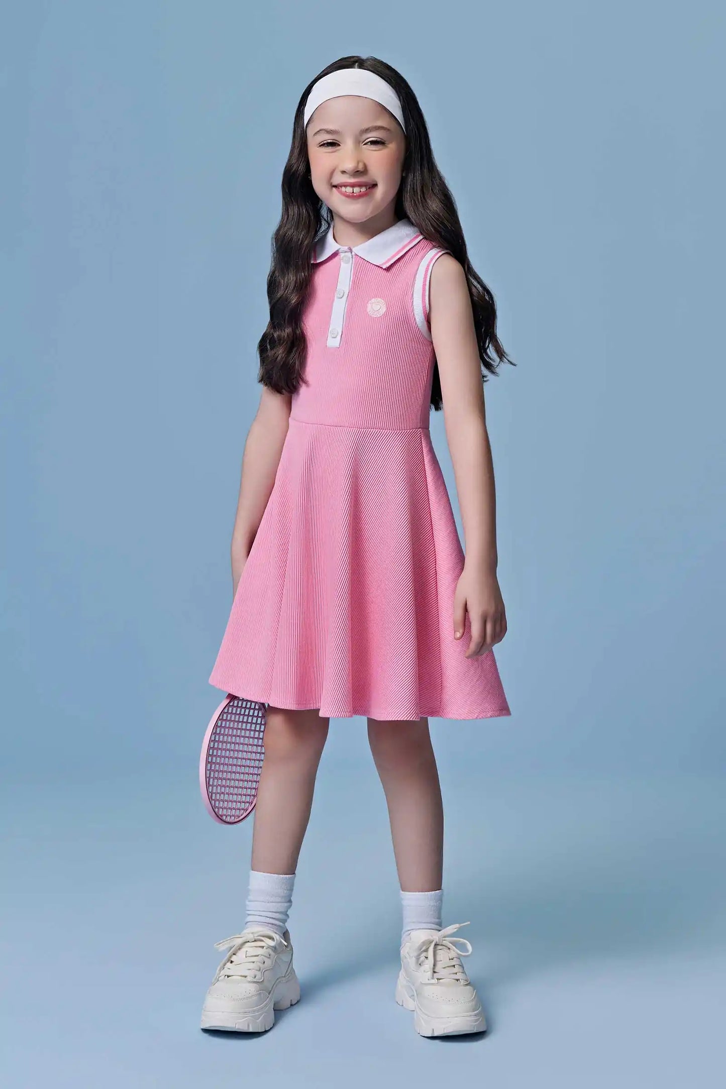 Vestido Infantil Gola Polo Rosa - Infanti