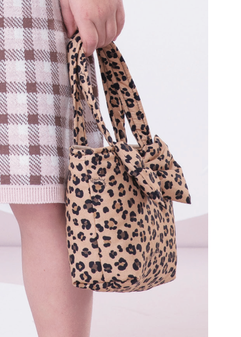 Bolsa Infantil Puffer Estampado Laço Ursinho e Lista - Pituchinhus