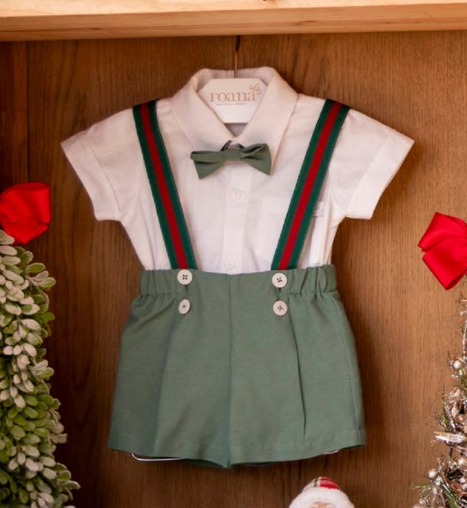 Conjunto Infantil com Suspensório e Gravata Borboleta - Roana