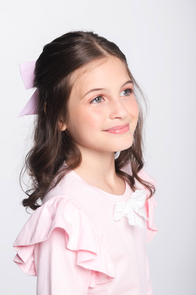 Conjunto Infantil Trio Blusa ML Laço, Casaco Strass e Calça Wide Leg com Glitter Lateral - Luluzinha
