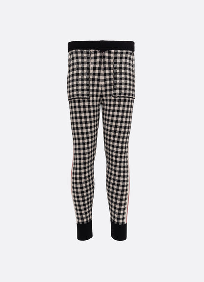 Conjunto Infantil Blusa e Calça Jogging Tricot Xadrez Laço Strass - Pituchinhus