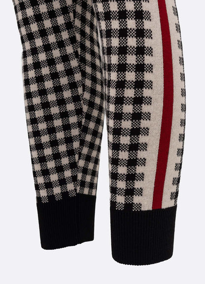 Conjunto Infantil Blusa e Calça Jogging Tricot Xadrez Laço Strass - Pituchinhus