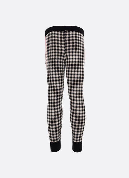 Conjunto Infantil Blusa e Calça Jogging Tricot Xadrez Laço Strass - Pituchinhus