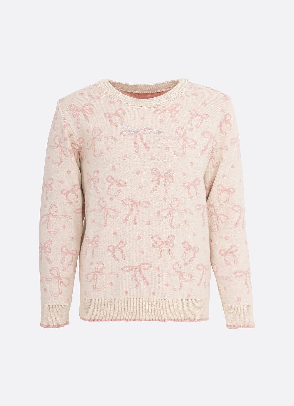 Conjunto Infantil Tricot Jacquard Multi-laços Ninive Blusa e Shorts Bolsos Bordados - Pituchinhus