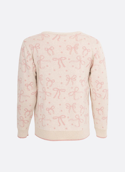 Conjunto Infantil Tricot Jacquard Multi-laços Ninive Blusa e Shorts Bolsos Bordados - Pituchinhus