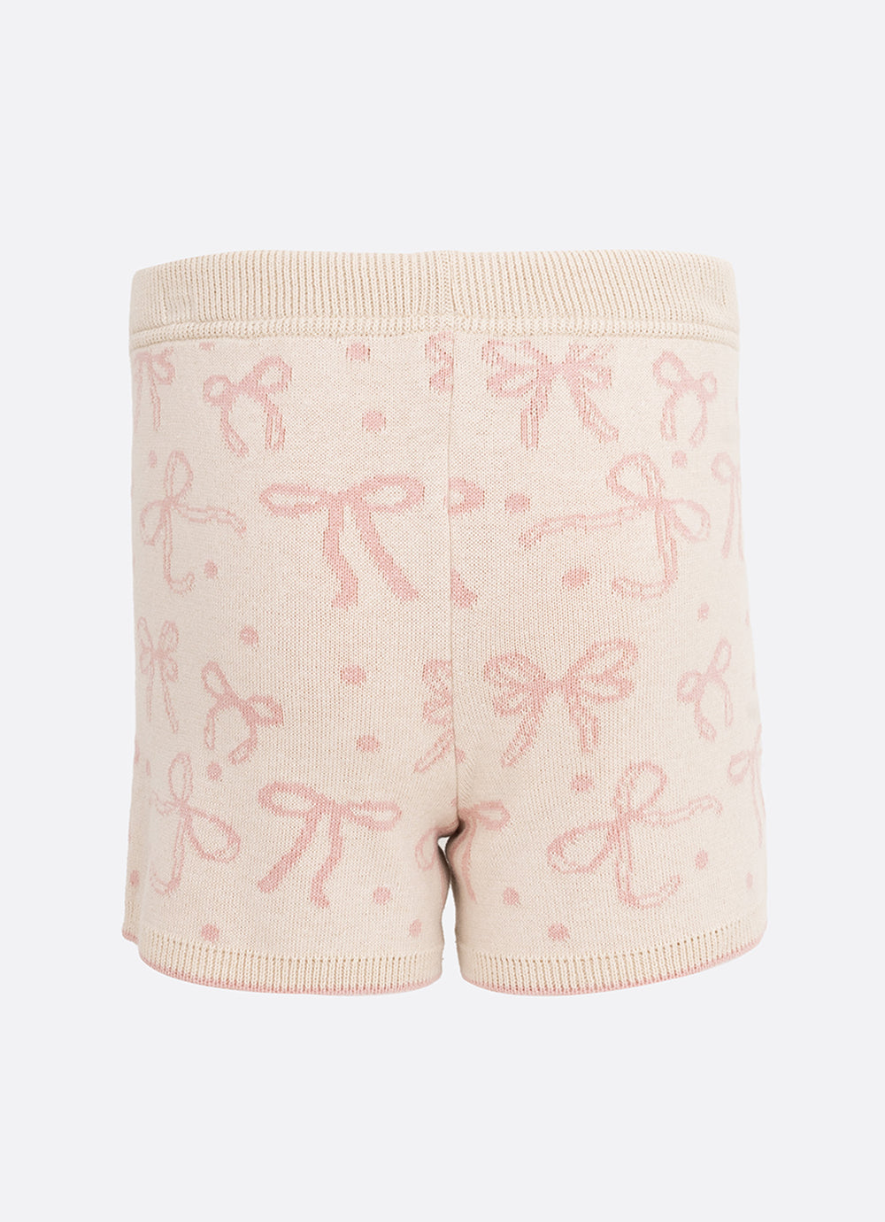 Conjunto Infantil Tricot Jacquard Multi-laços Ninive Blusa e Shorts Bolsos Bordados - Pituchinhus