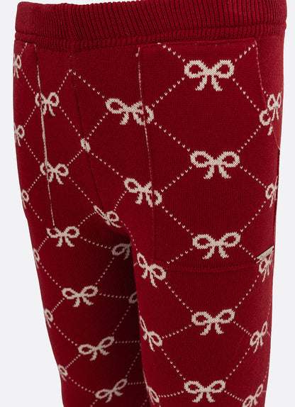 Calça Infantil Jogging Tricot Lacinhos Bala de Cereja - Pituchinhus