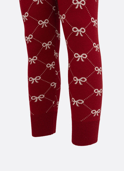 Calça Infantil Jogging Tricot Lacinhos Bala de Cereja - Pituchinhus