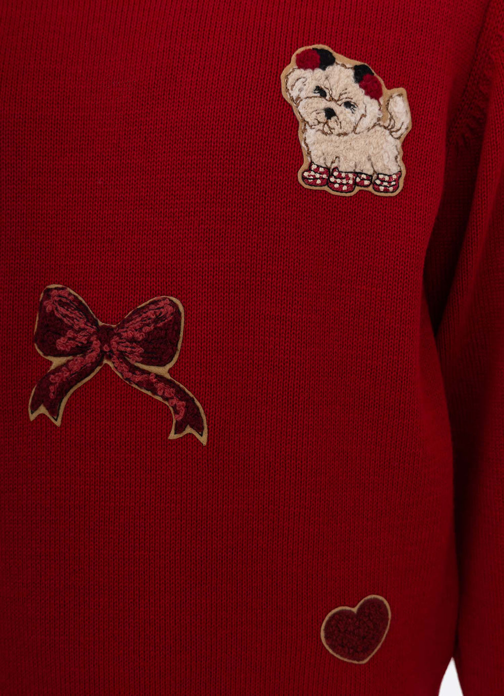 Conjunto Infantil Blusa Tricot Patches Cachorrinhos e Saia-shorts Xadrez Pregas - Pituchinhus