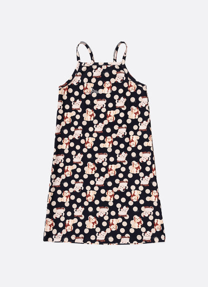 Vestido Infantil Tule Babados Poá Cachorrinhos - Pituchinhus