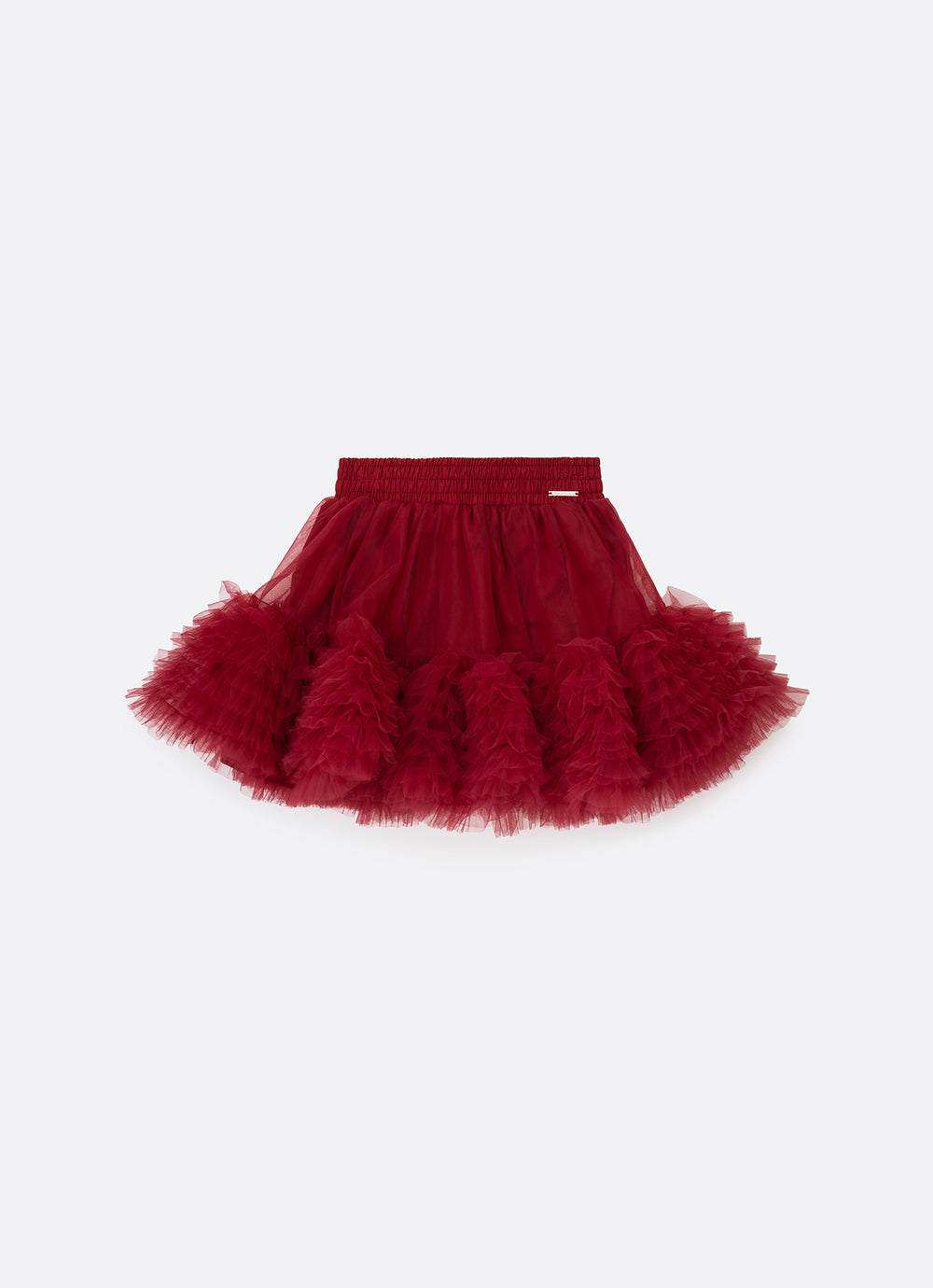 Conjunto Infantil Blusa Tricot Cachorrinhos Cristais Rosa Dolce & Saia-shorts Tule Babados Frufru Bala de Cereja - Pituc