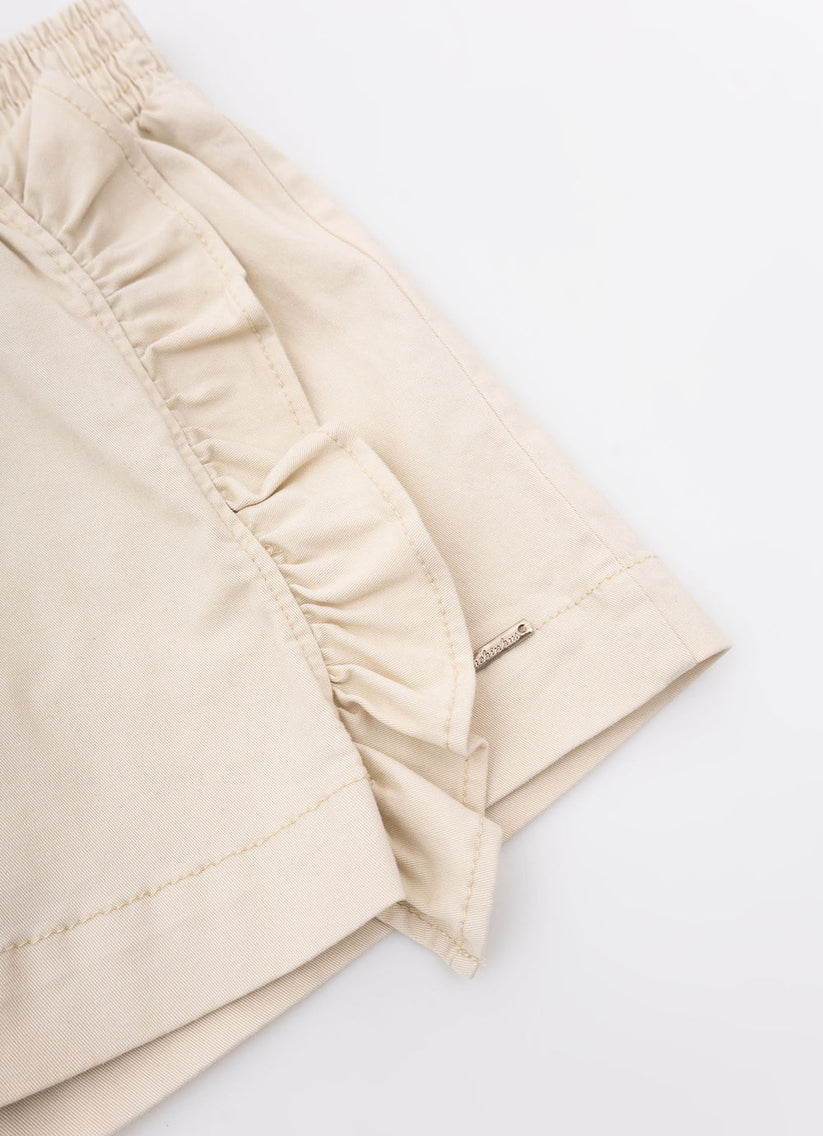 Saia-shorts Infantil Sarja Babadinho Bege - Pituchinhus