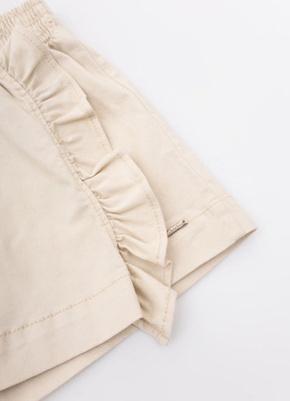 Saia-shorts Infantil Sarja Babadinho Bege - Pituchinhus