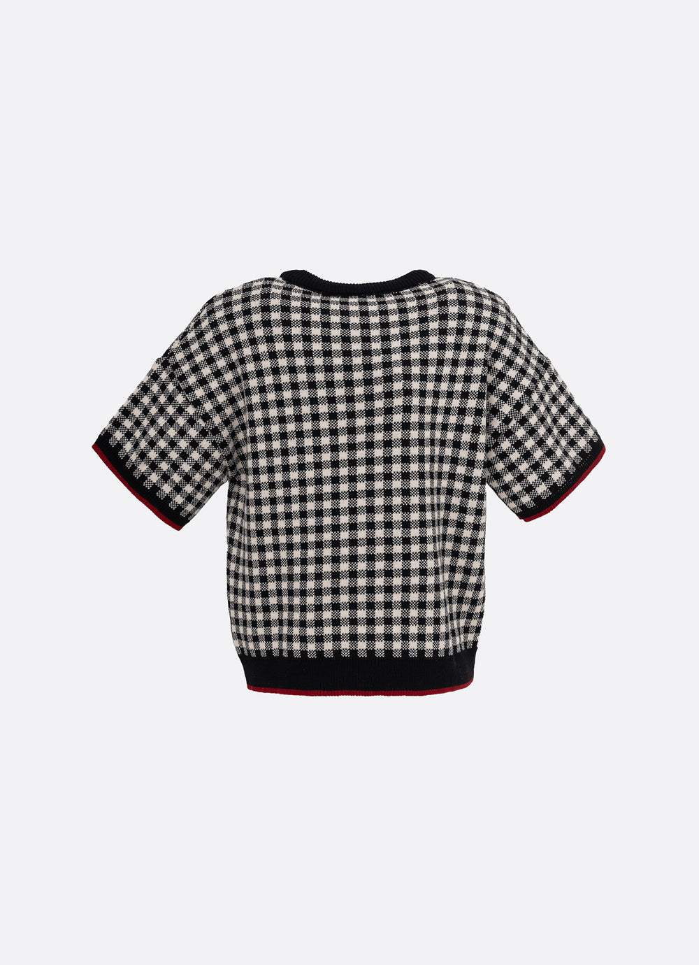 Conjunto Infantil Blusa e Calça Jogging Tricot Xadrez Laço Strass - Pituchinhus