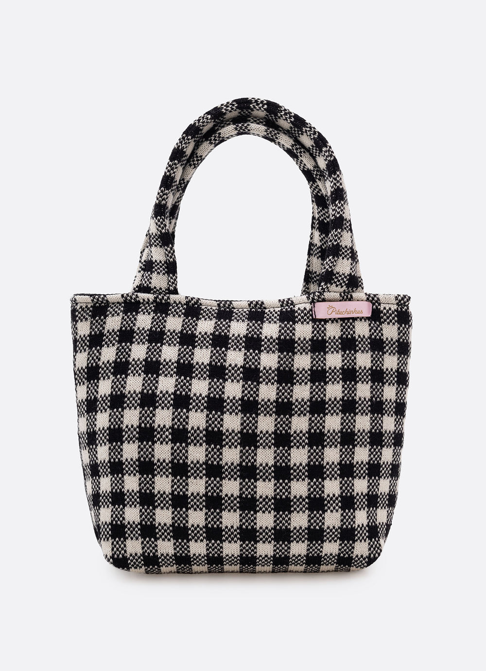 Bolsa Infantil Tricot Xadrez Laço Pérolas - Pituchinhus