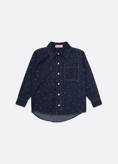 Conjunto Infantil Camisa e Calça Jeans & Cristais - Pituchinhus