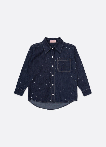 Camisa Infantil Jeans Cristais  - Pituchinhus